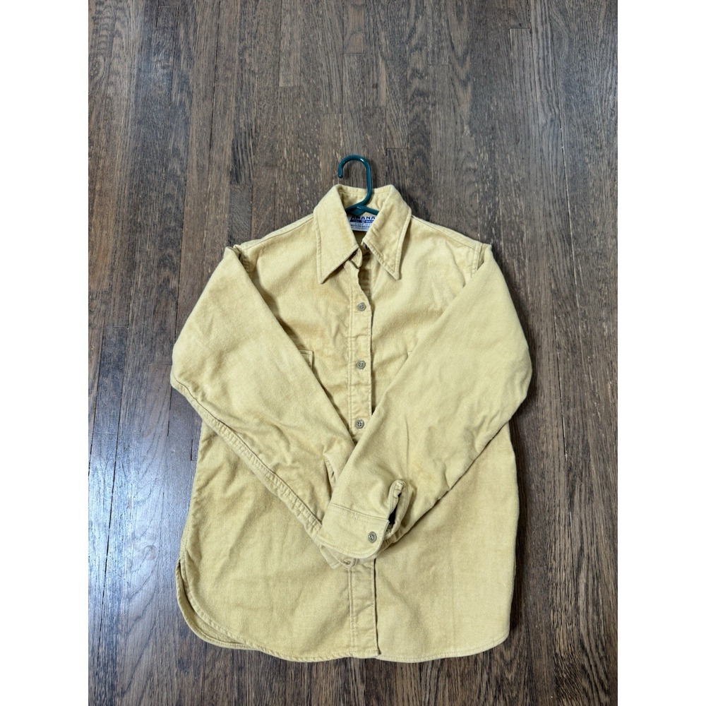 Vintage Amana Woolen Salesroom Mustard Yellow Chamois Shirt Made In USA